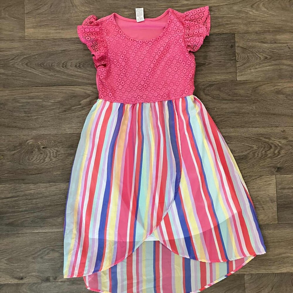 Girl's Wonder Nation XL (14-16) Long Dress Pink with Stripes